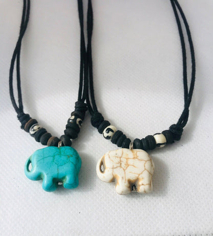 Turquoise Elephant Charm Necklace