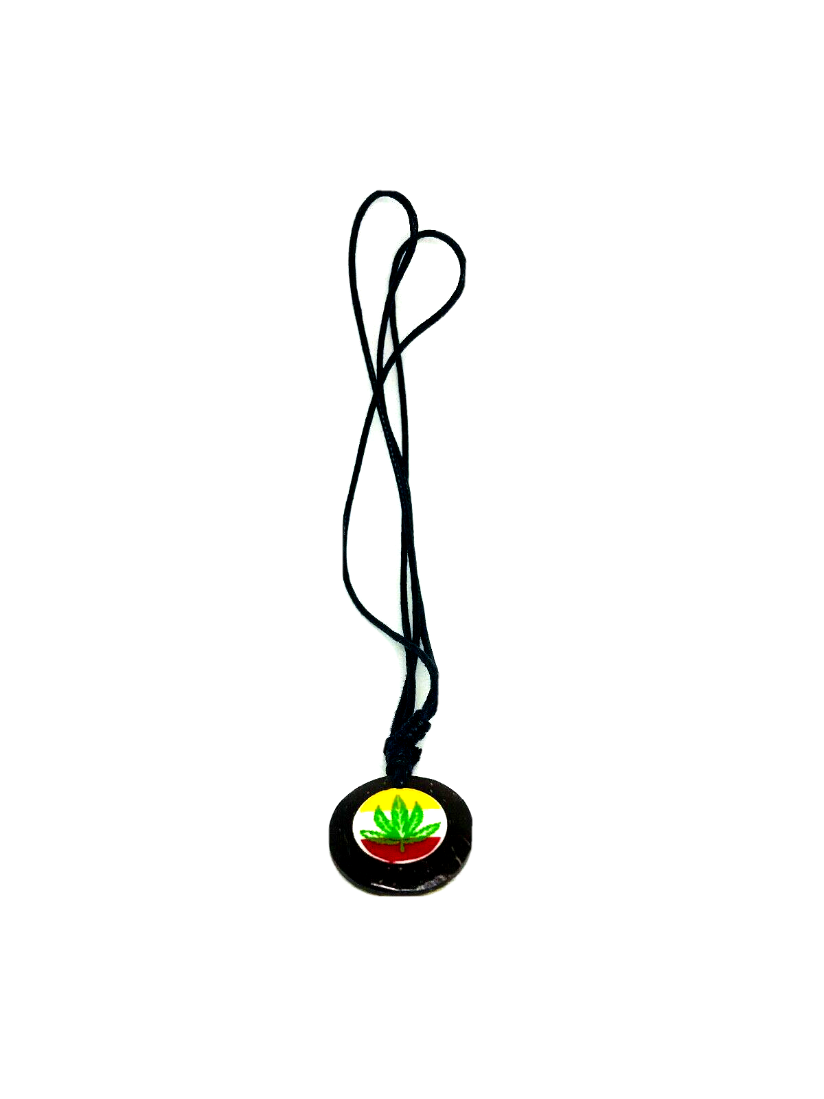 Rasta Charm Pendant Choker Necklace with Black Cord